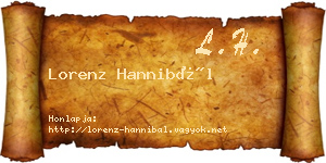 Lorenz Hannibál névjegykártya